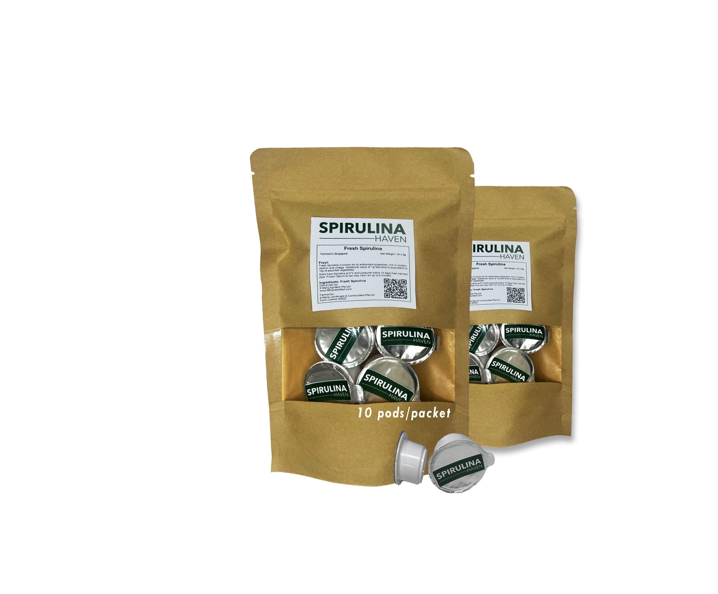 Freshly Frozen Spirulina 10pods X 6g, Bundle of 2 pkt